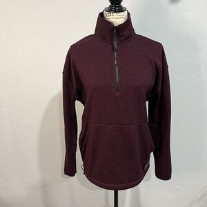 𝅺victoria's Secret Pink Sweater Knit Quarter Zip Tunic Color Maroon Size…